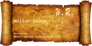 Weiler Rózsa névjegykártya